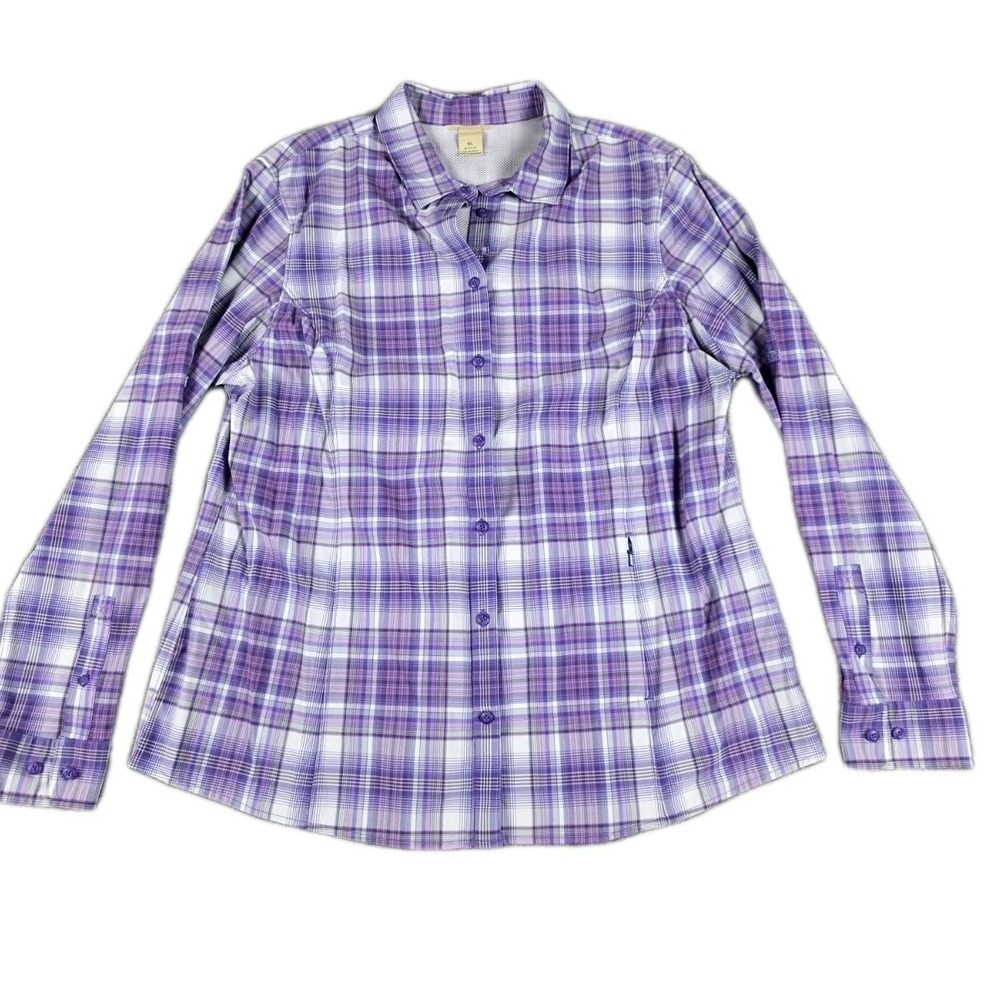 Duluth Trading Company Women Size X-Large DuluthFlex Sidewinder Lavender Plaid